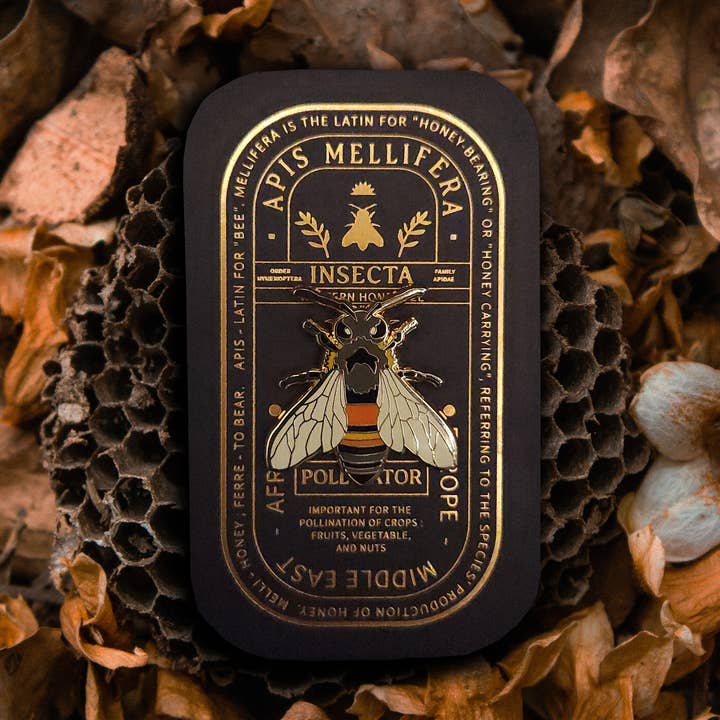 Western Honey Bee Educational Insect Enamel Pin for wholesale by Pinsects