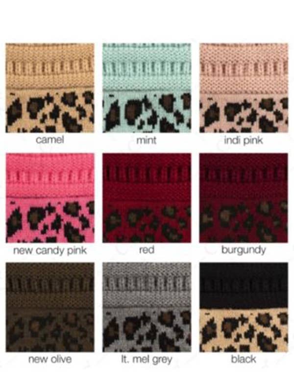 CC Leopard Pattern Tail Hat Beanie for wholesale by Suzie Q USA