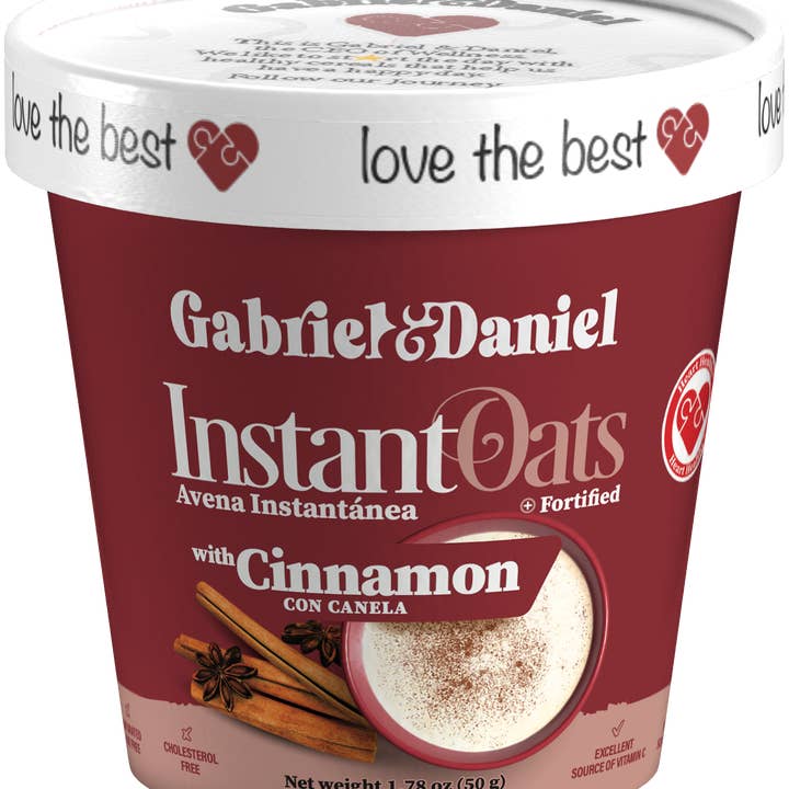 Organic SS Instant Oatmeal Cup - Cinnamon - 24 pack for wholesale by Gabriel & Daniel Wellness Oatmeals