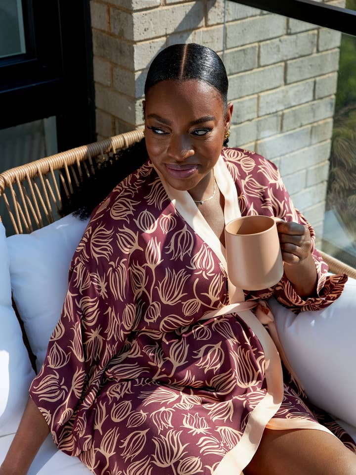 Melda Moda - Wholesale Robe - Women's - Satin Women’s Robe – Bissap Print