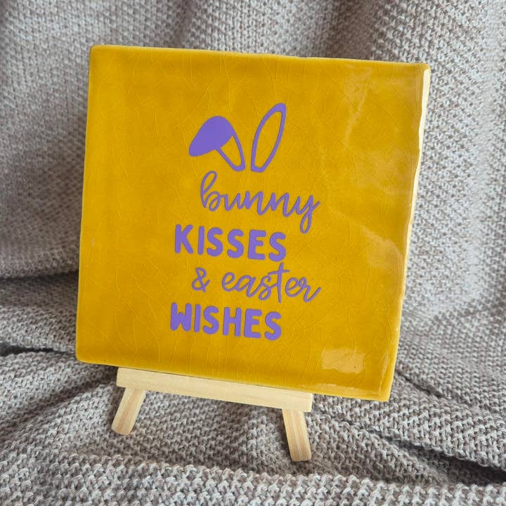 Litet kakel | kaninpussar & påskhälsningar | 13 x 13 cm för wholesale av Labelgeluk