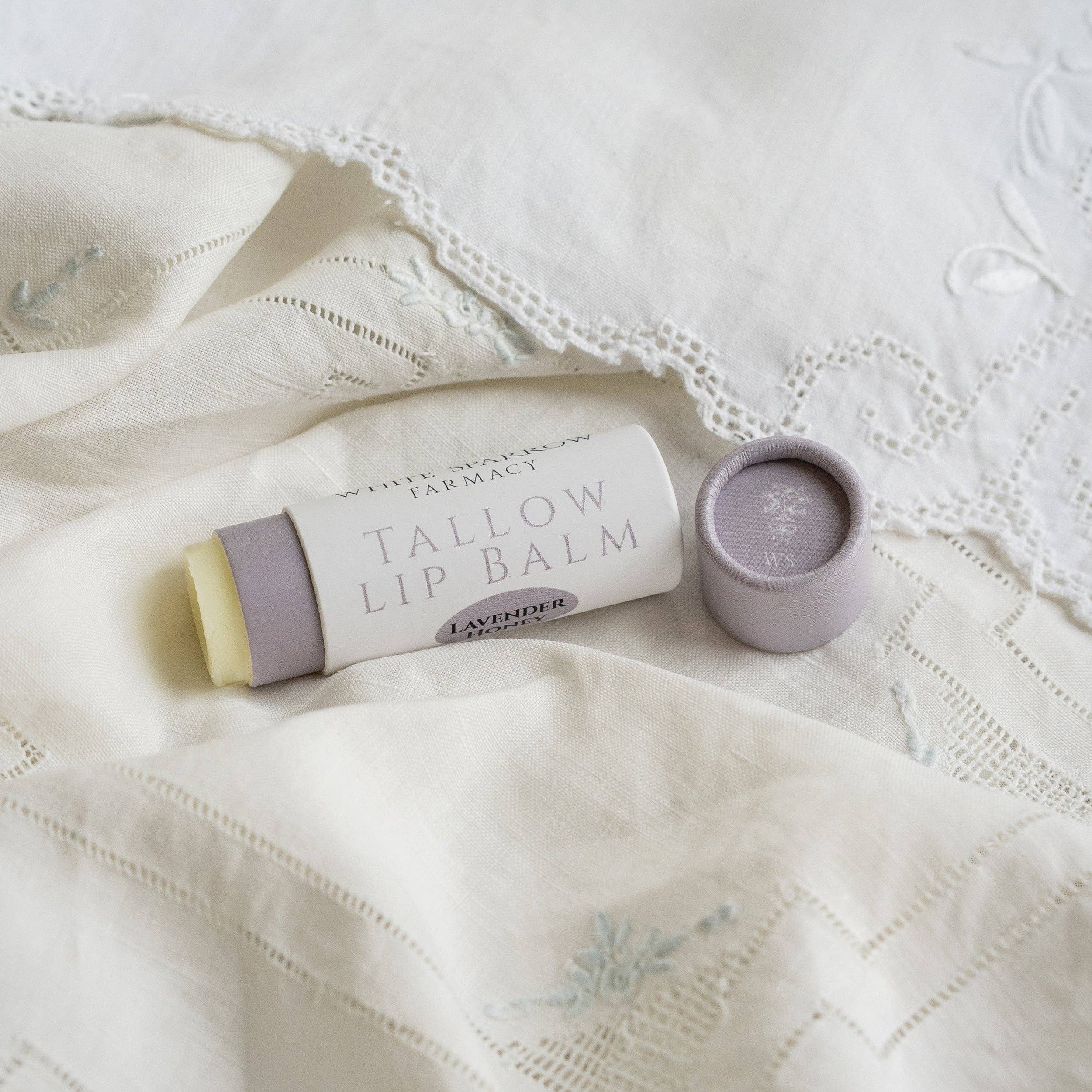 White Sparrow Farmacy - Wholesale Lip Balm - Tallow Lip Balm - Lavender & Honey