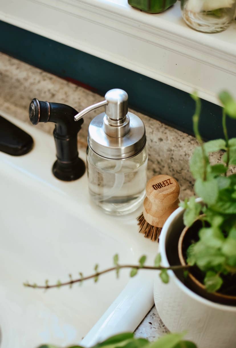 Zefiro - Wholesale Soap Dispenser - Mason Jar Pump (silver)1