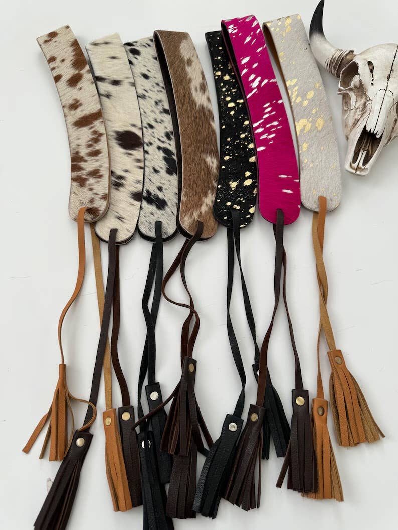 Boho Ranch Shop - Wholesale Hat Accessory - Women's - 1.65” COWHIDE HAT BAND Leather Hat Band leather ties7