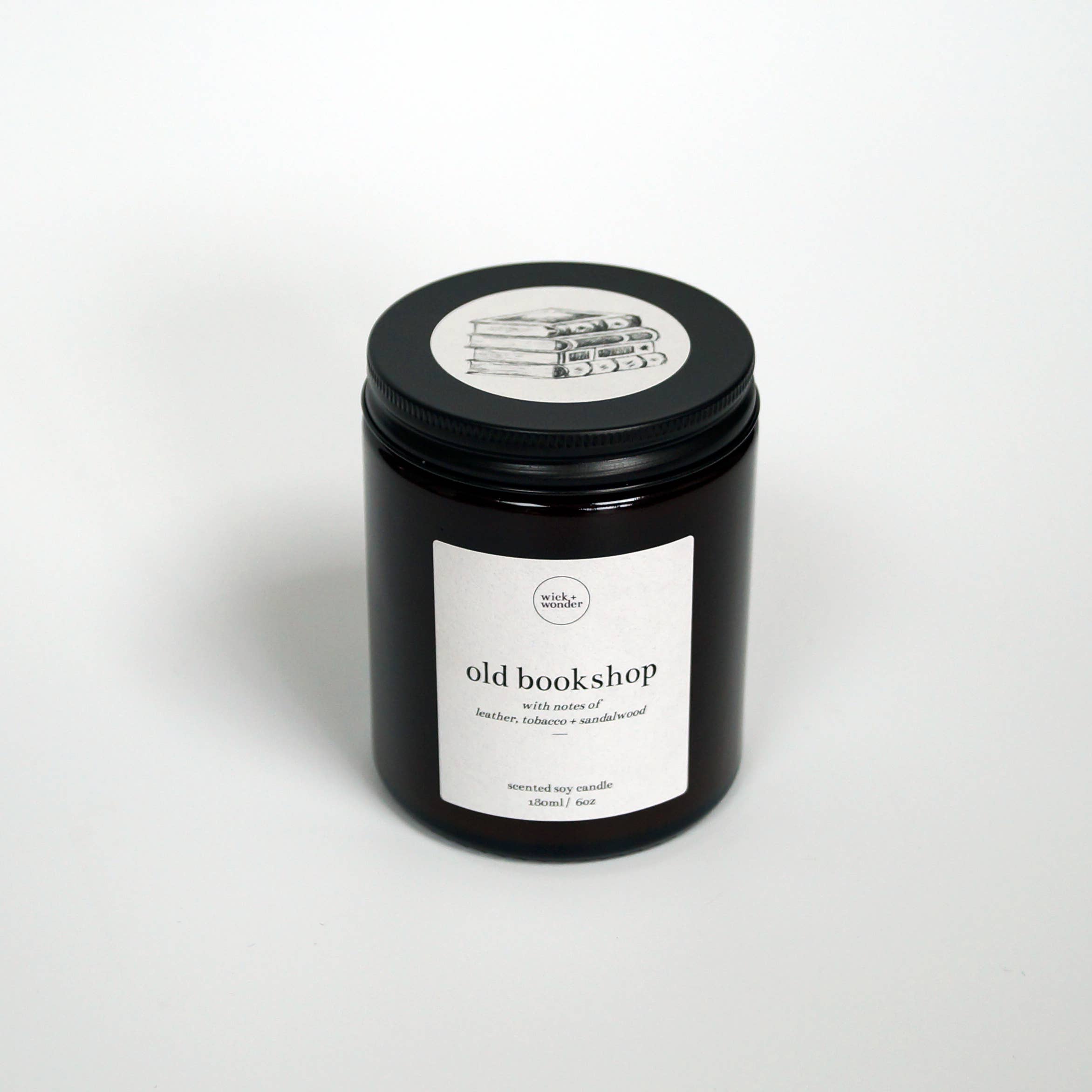 wick + wonder - Wholesale Jar/Filled Candle - Old Bookshop Candle – Soy Wax Candle – 180ml