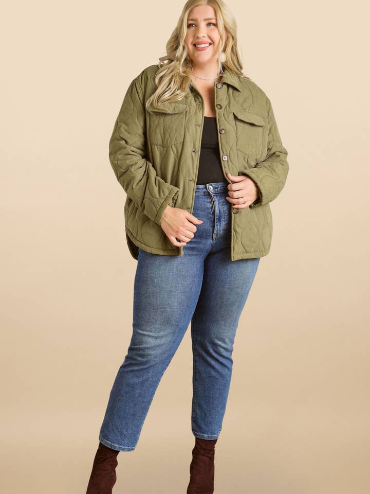 ADORA LA - Wholesale Jacket - Women's - CEJ2640X -PLUS SOLID QUILTED JACKET SIDE POCKET13