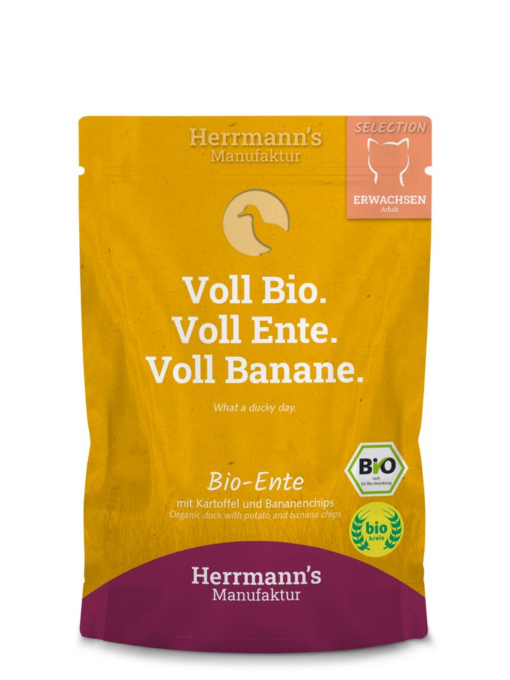 Herrmanns BIO SELECTION CAT Canard 100 gr. pour la vente par Finest Petfoods