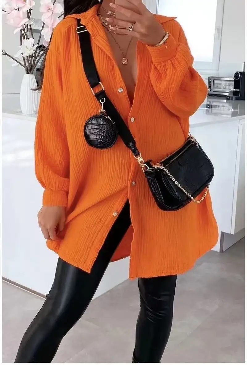 ESTEE BROWN - Wholesale Button Down Shirt - Women's - Cotton gauze shirt dress - 755610