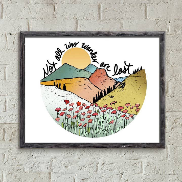 Not all Who Wander Art Print for wholesale by Roam Wild Designs