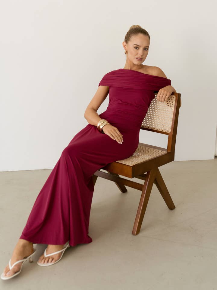 Gretchen Dress-Mulberry for wholesale by Twosisters The Label