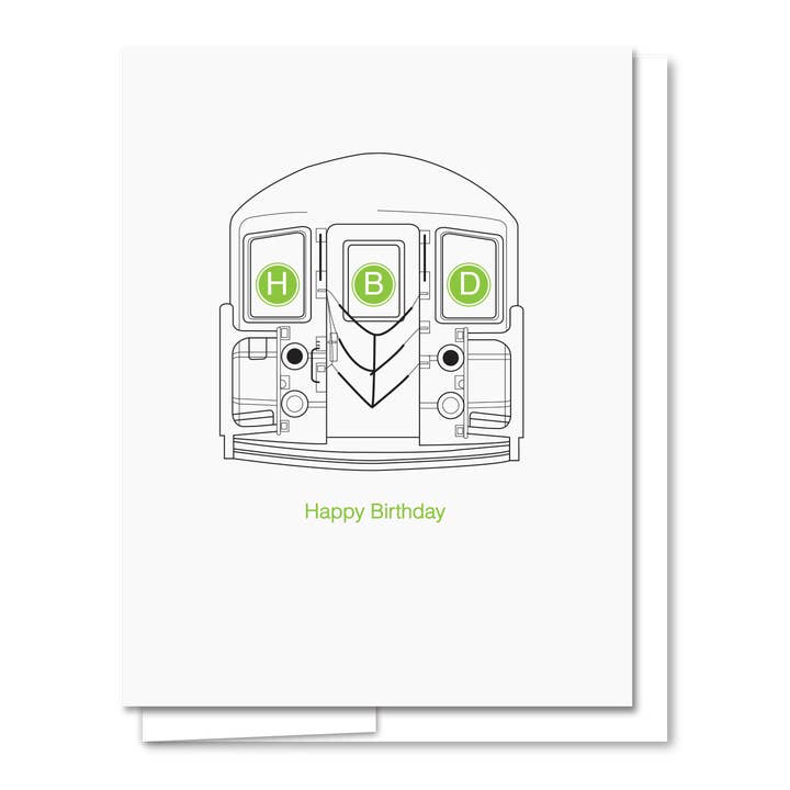 Subway Birthday - Letterpress Birthday Card for wholesale by Quick Brown Fox Letterpress