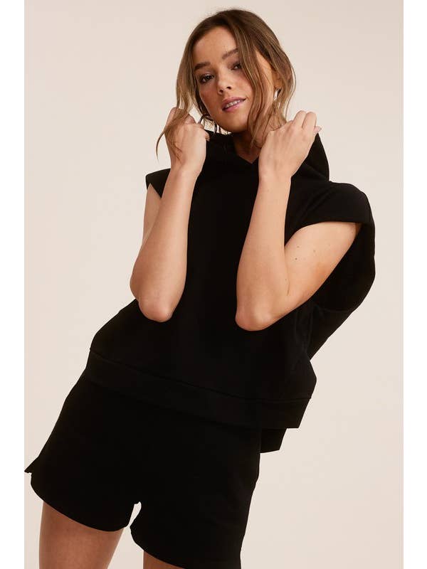 Mimosa - Wholesale Lounge Set - Women's - Padded Shoulder Hoodie Top and Shorts Matching Set7