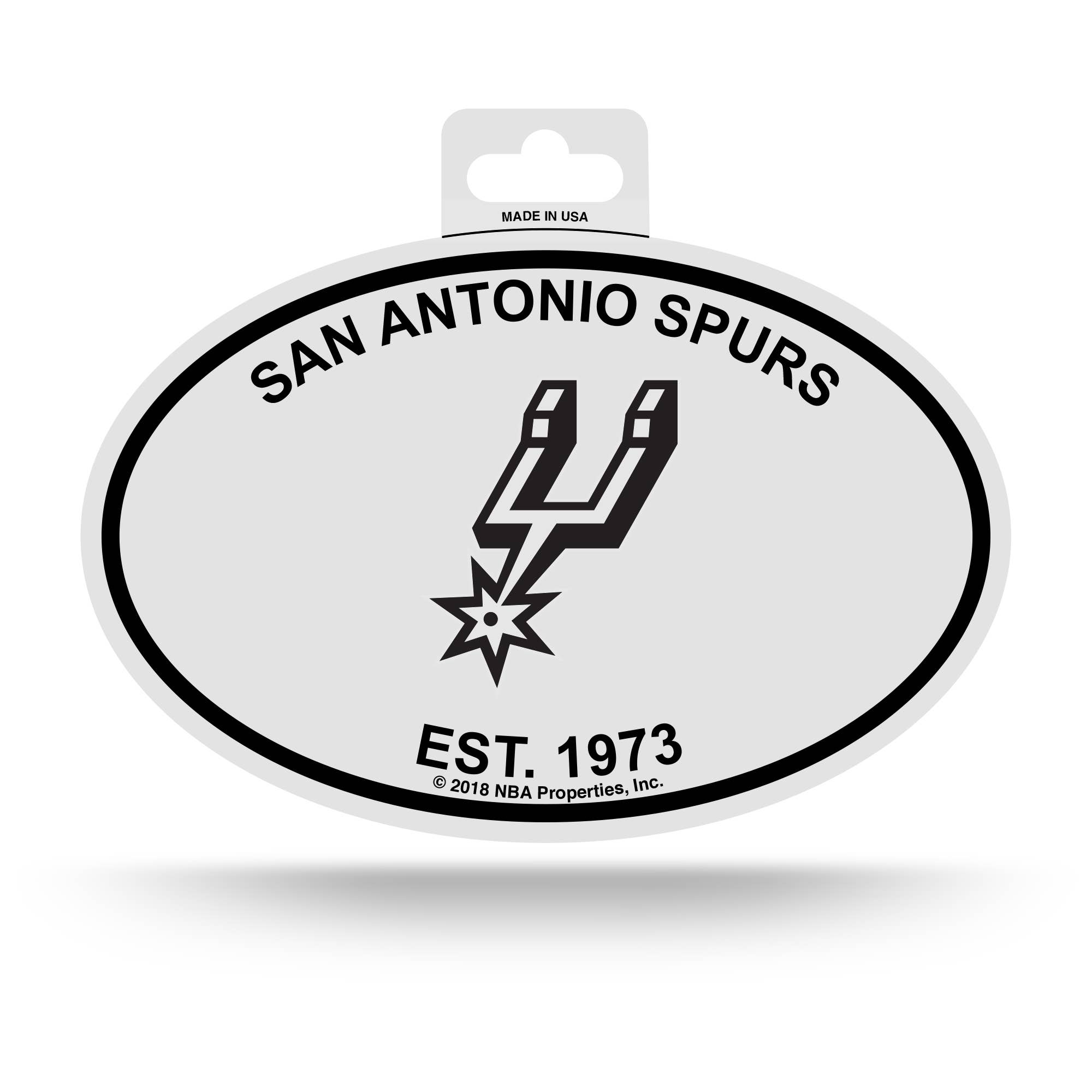 Rico Industries - Wholesale Sticker - NBA  San Antonio Spurs  Black and White Oval Sticker0