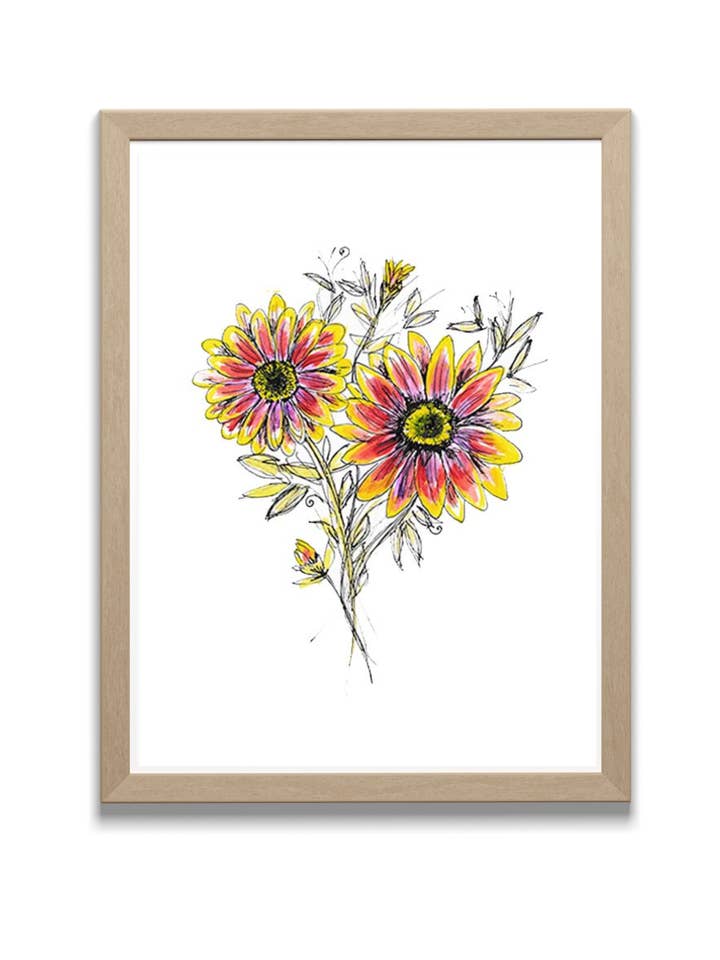 African Daisy Watercolor - Original Art Print for wholesale by Locksley Workshop