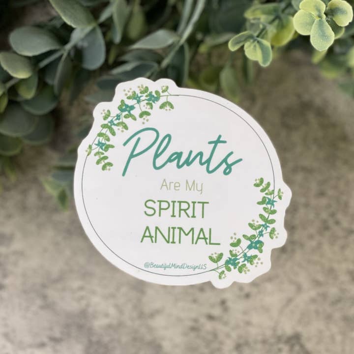 Plants are my Spirit Animal Vinyl Sticker 5-Pack for wholesale by Beautiful Mind Design
