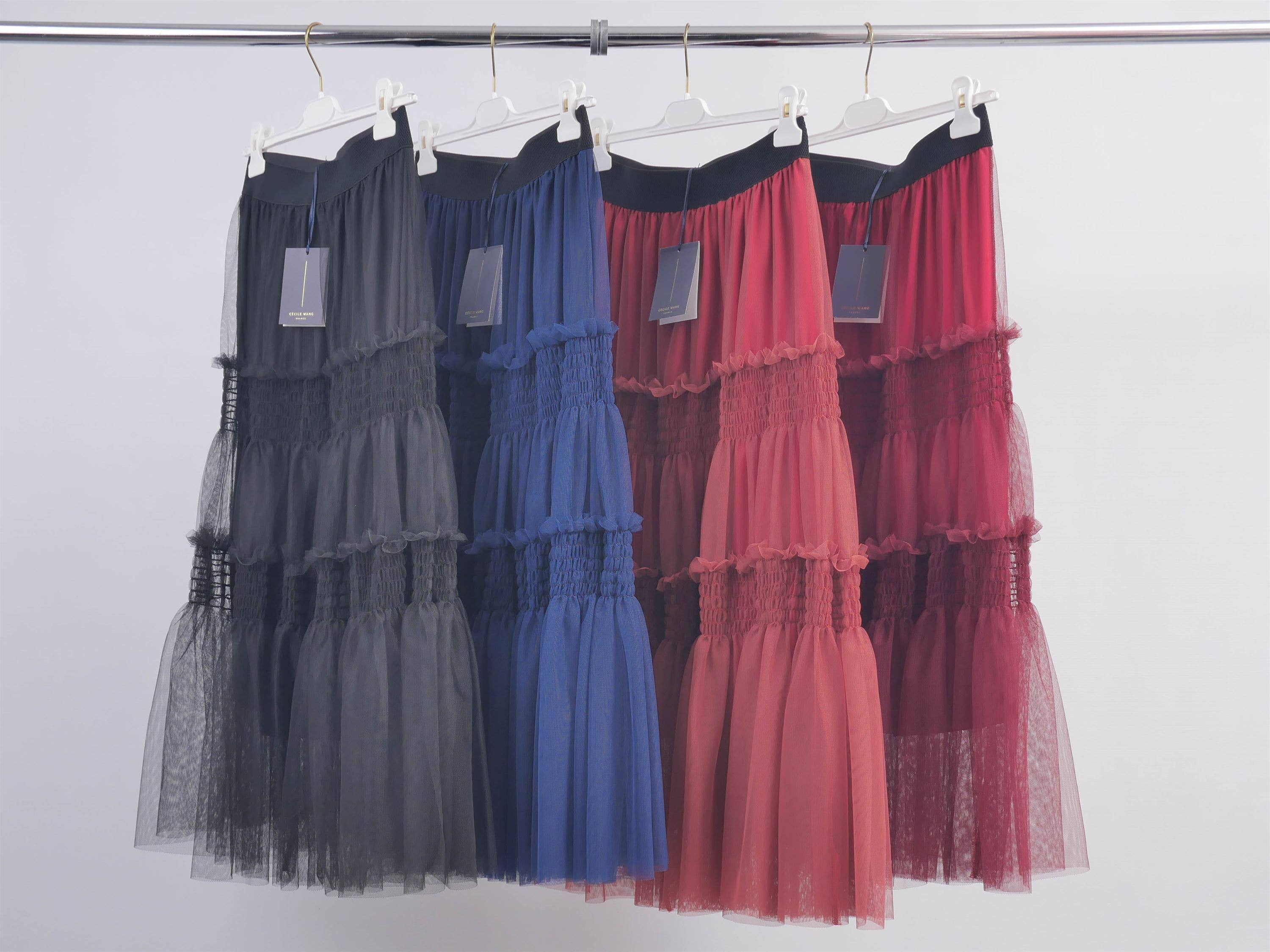 Cecile Wang – Großhandel Rock – Damen – Mehrlagiger Tüllrock mit Rüschen BCG15545