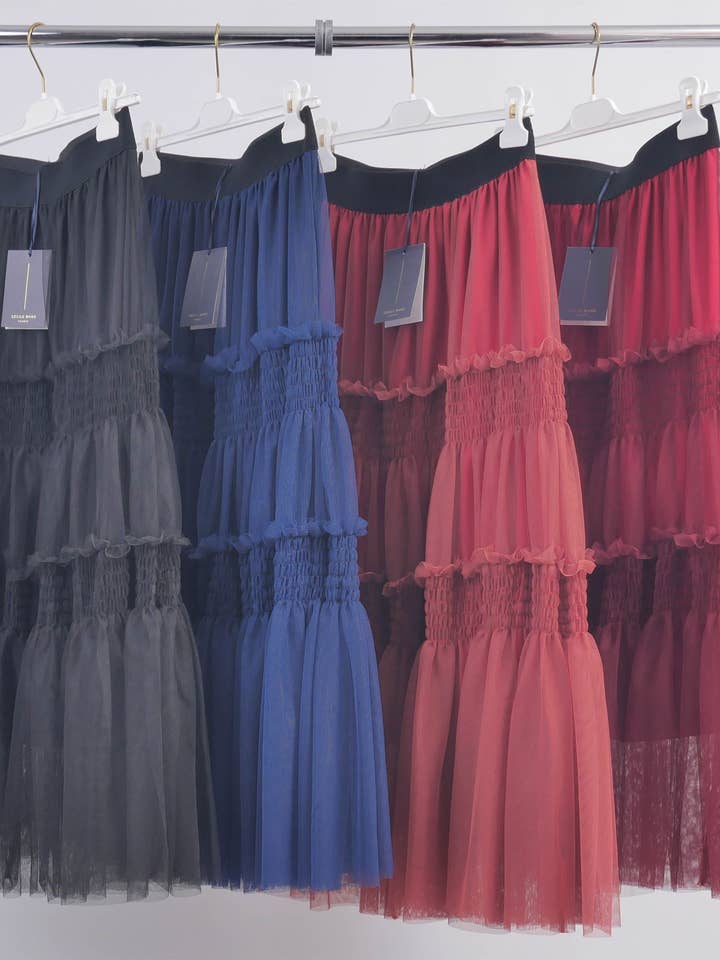 Cecile Wang – Großhandel Rock – Damen – Mehrlagiger Tüllrock mit Rüschen BCG15545
