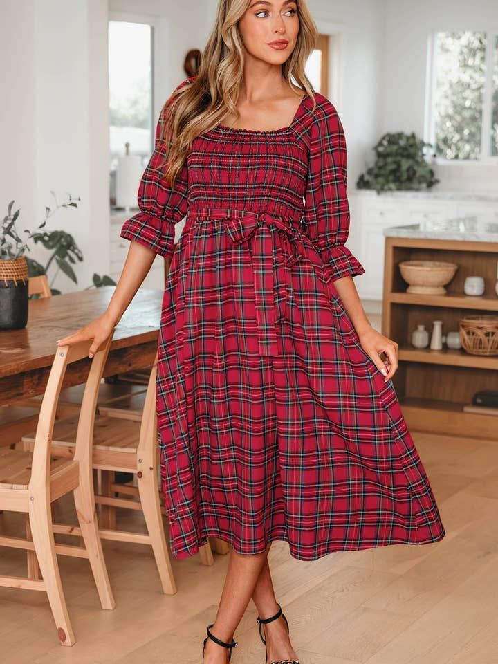 Robe Midi Évasée à Taille Jazmin pour la vente par Threaded Pear