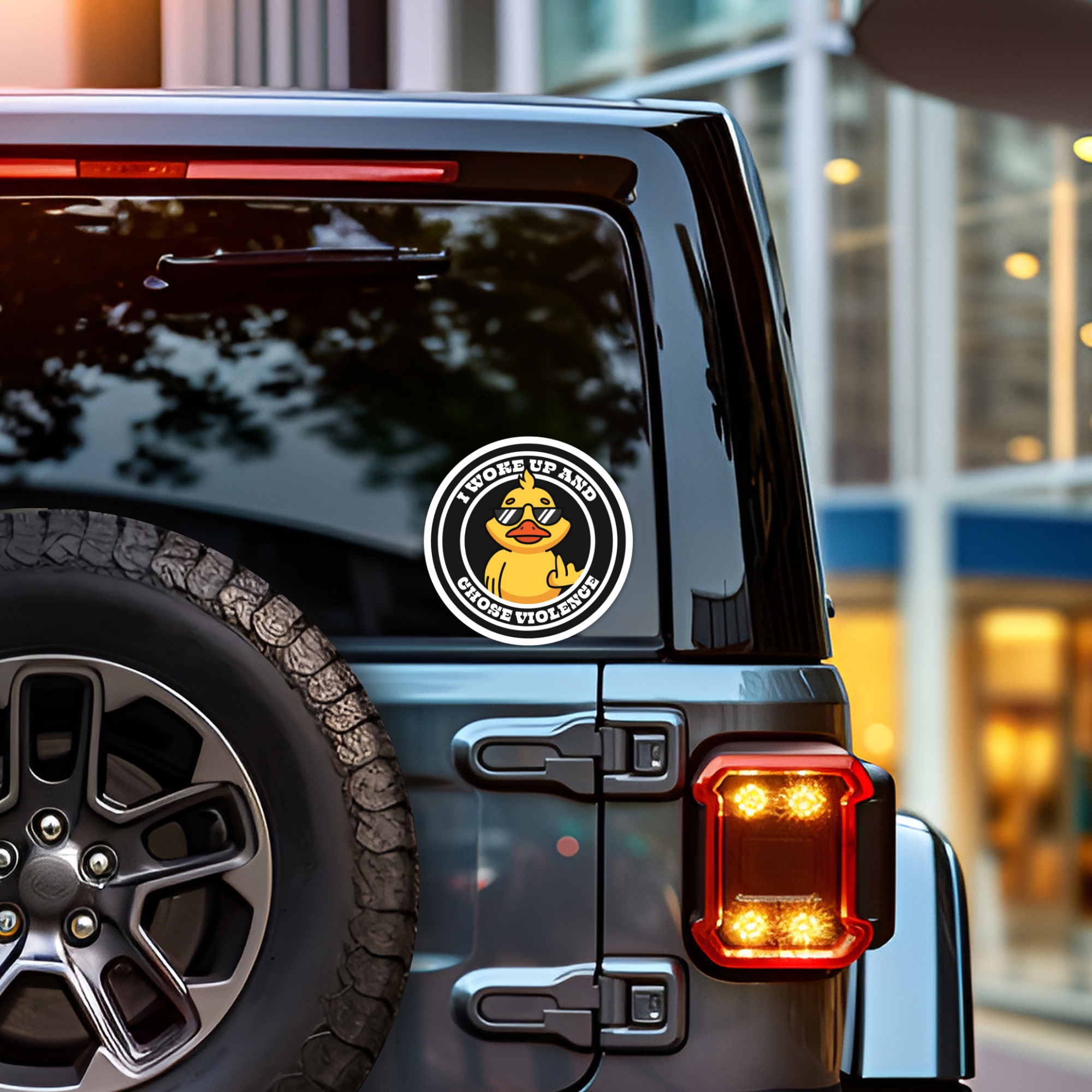 Coyote Color - Wholesale Sticker - Funny Redneck Sticker "I Woke Up & Chose Violence" Duck14