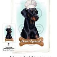 Pet Gifts USA, LLC - Vendita all'ingrosso Strofinacci - Doberman - Asciugamano da cucina, colore: nero e marrone chiaro
