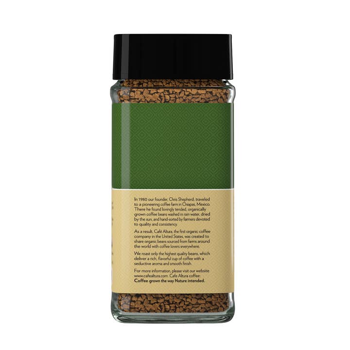 Cafe Altura - Wholesale Instant coffee/espresso - 3.53 oz. Jar Café Altura Organic - Instant Coffee1