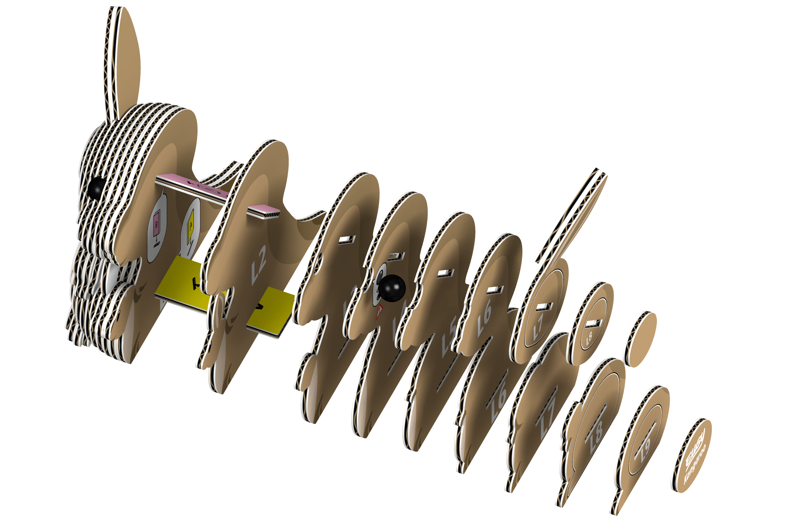 Safari Ltd. - Wholesale Puzzle - Kids - EUGY Kangaroo 3D Puzzle2