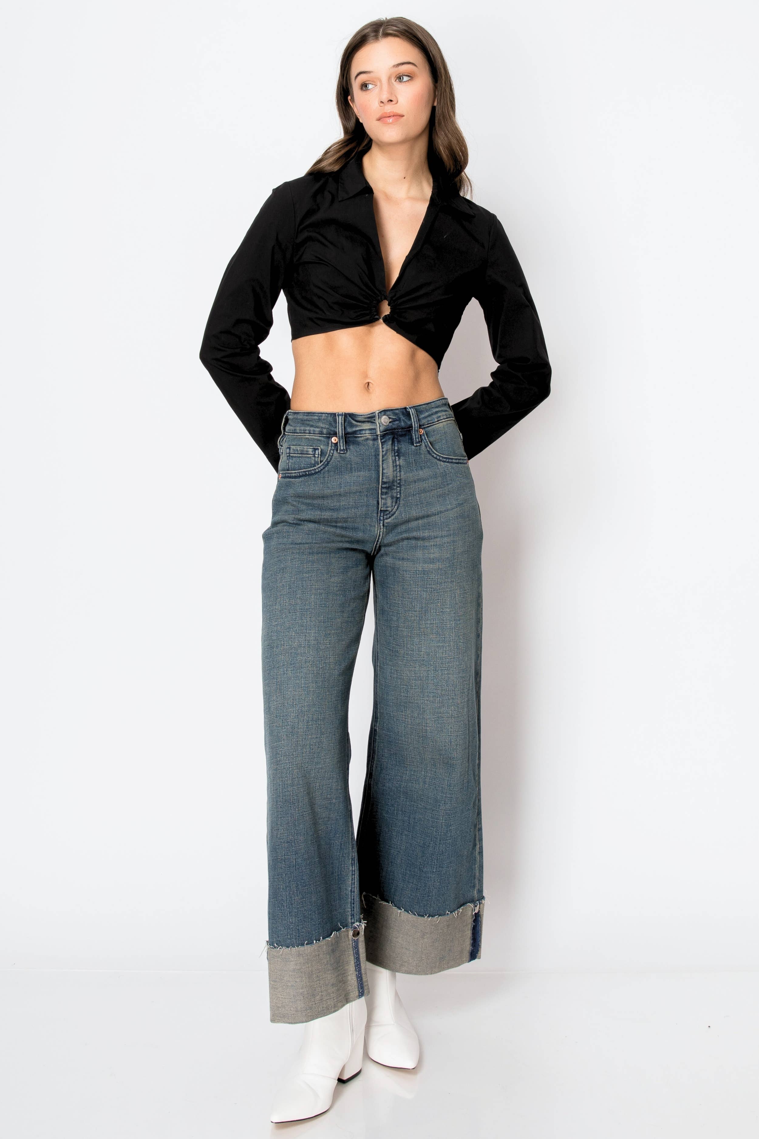 ARTEMIS VINTAGE - Wholesale Jeans - Women's - INSEAM TRANSFORM TUMMY CONTROL HIGH RISE WIDE LEG JEANS6