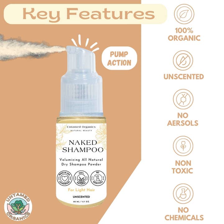 Untamed Organics - Wholesale Dry Shampoo - All Natural Dry Shampoo Powder | 2.7 oz