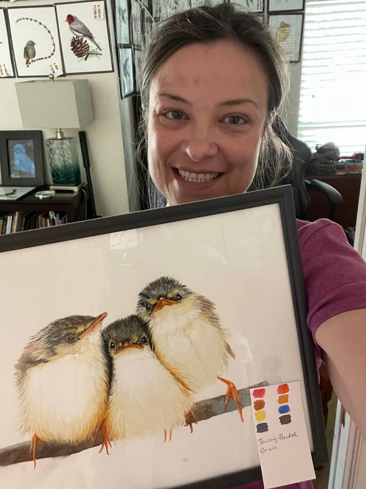 Impressão Giclée - Prinia de Flancos Fulvos por atacado de Bird Art by KB