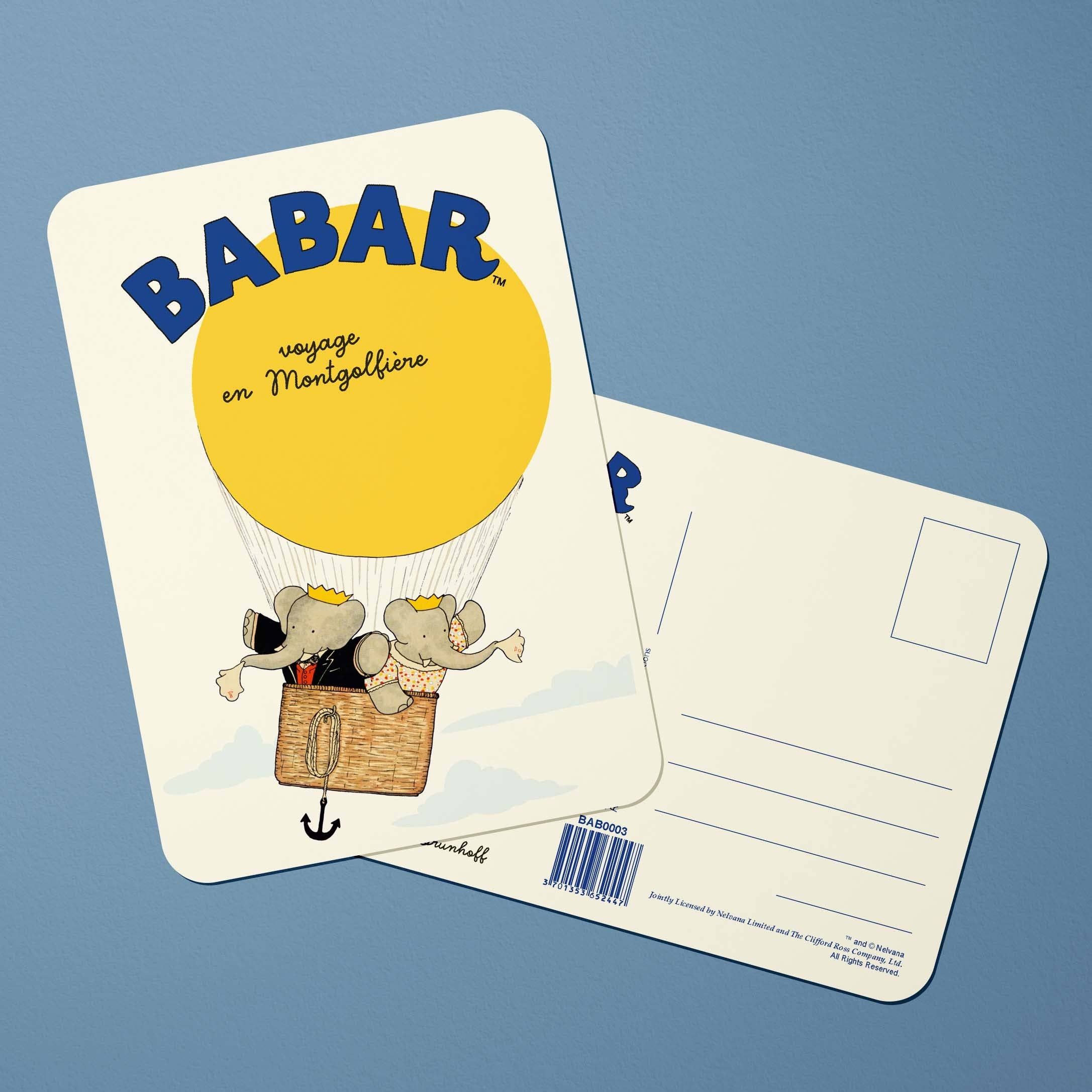Oneart - Wholesale Postcard - Postcard Babar The Balloon Trip - BAB00061