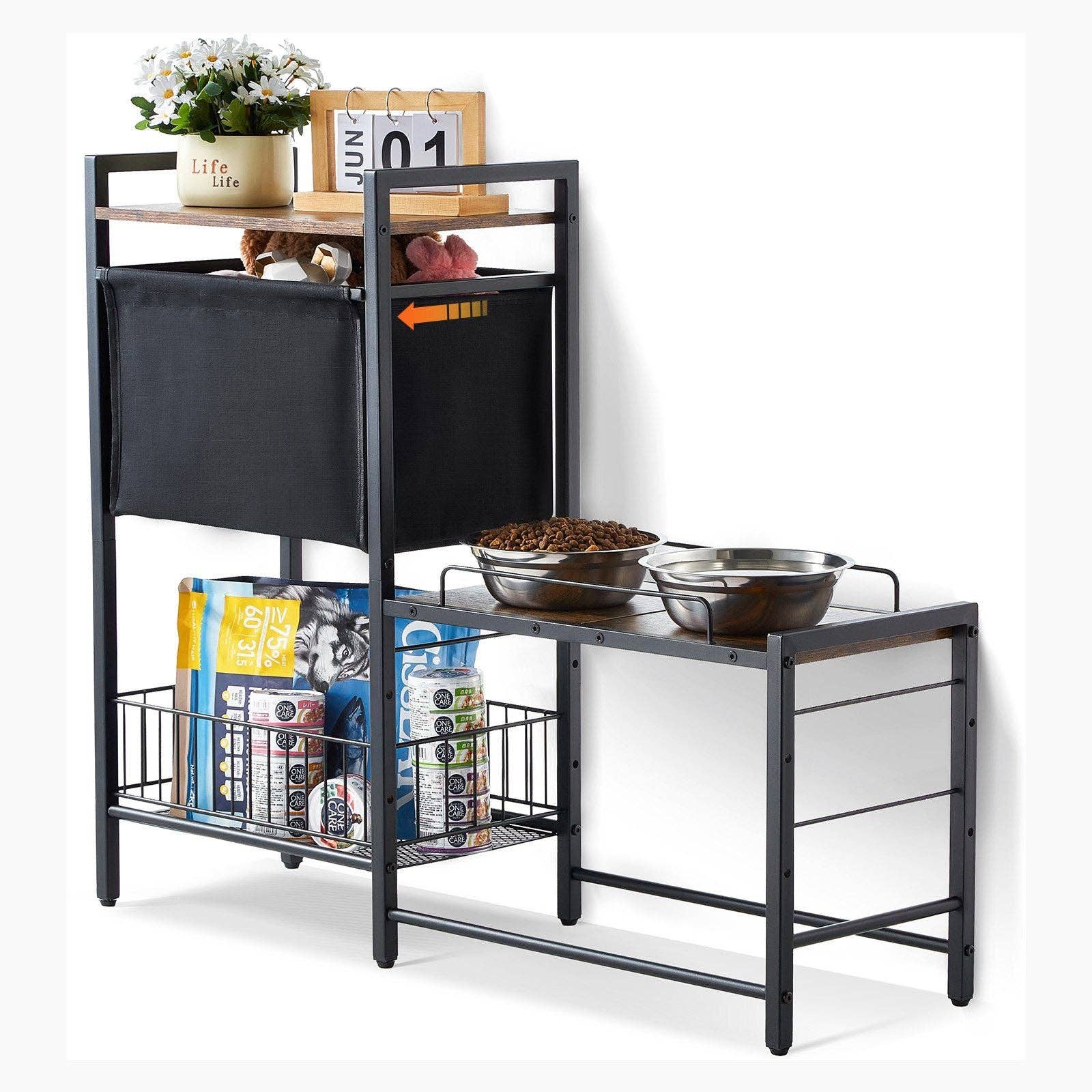 Hard Rock Health Stores - Wholesale Pet Bowl - Dog - Pet Feeding Station with Storage Dog Food & Toy Organizer Raised Dog Bowls0