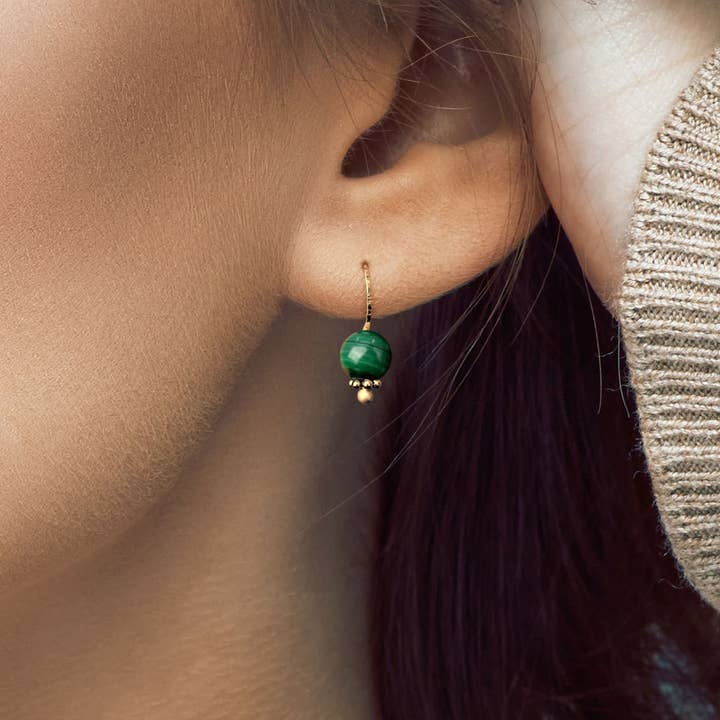 Everyday Earrings - Malachite for wholesale by Maz Jewelry