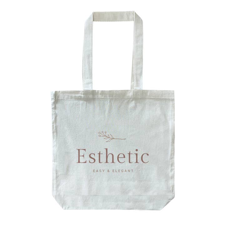 Natural Customized Value Organic Cotton Tote Bag With Your Logo/Text for wholesale on Faire5