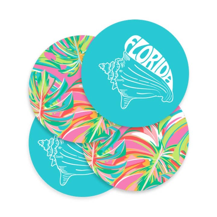 Tropical Florida Coaster Set for wholesale by Viv&Lou