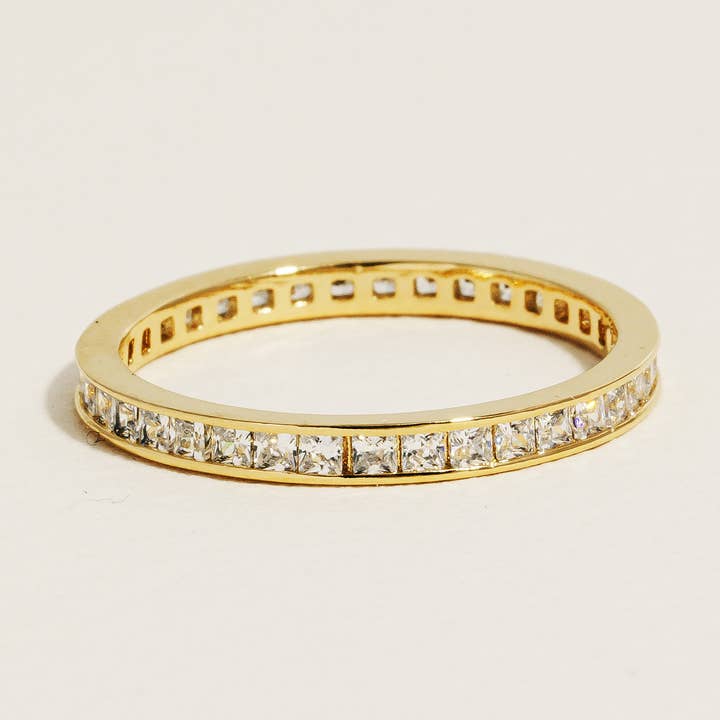 Gold Dipped Pave Flat Metallic Band Ring for wholesale by Anarchy Street