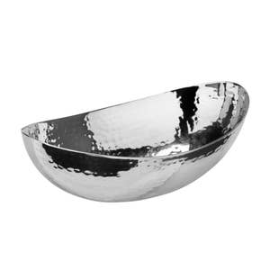 10.5 Oval Hammered Metal Container