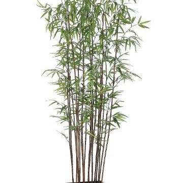 72" Bamboo Wall Tree x19 with 1276 Leaves in Wood Container Green for wholesale by Silk Flower Depot