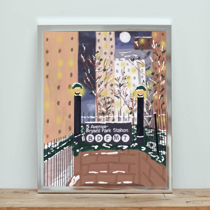 bryant park art print for wholesale by VRUSSOART