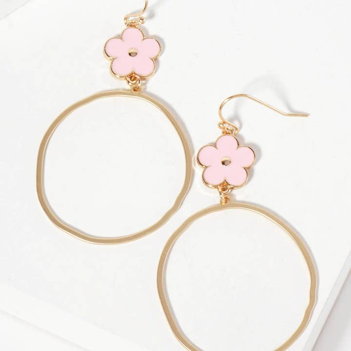 Wild Honey - Wholesale Dangle Earrings - Botanical Organic Enamel Flower Drop Earrings