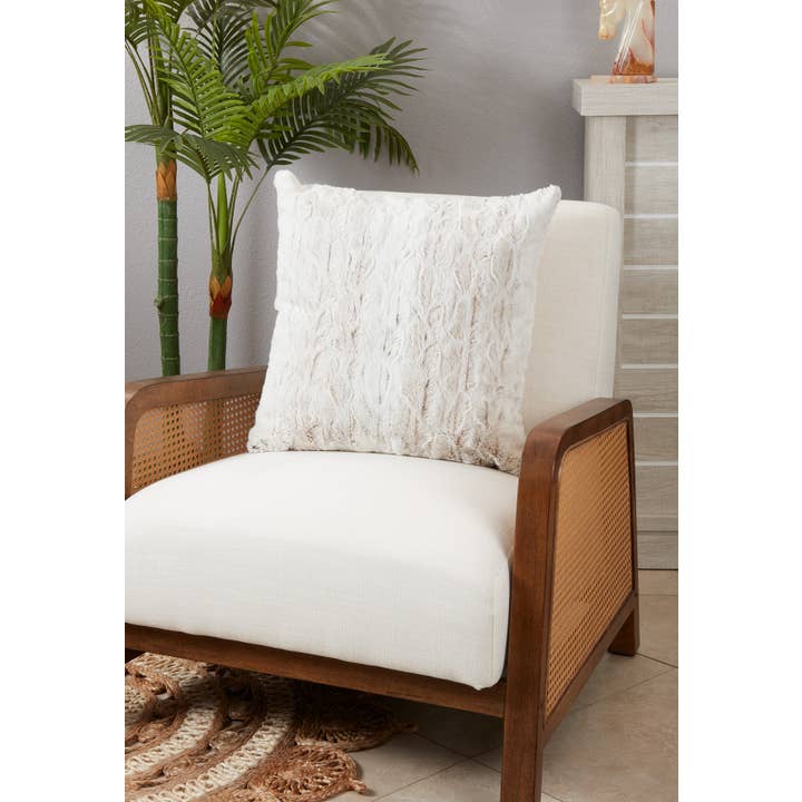Natural Soft and Snuggly Faux Fur Throw Pillow for wholesale on Faire2