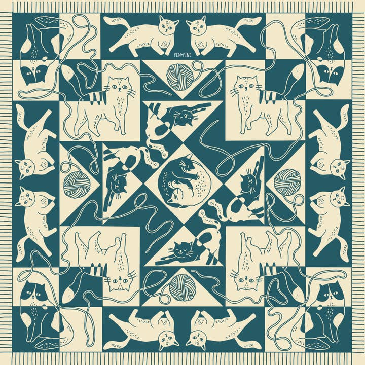 Pen+Pine - Wholesale Bandana - Unisex - Cozy Cats Bandana