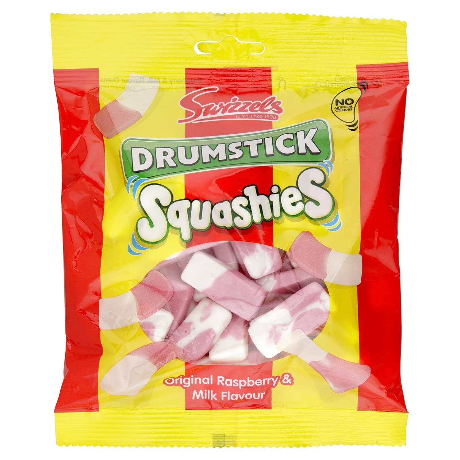 Long Island Candy Factory - Wholesale Gummy - Swizzels Drumstick Squashies Original Raspberry & Milk 120g 12 ct0