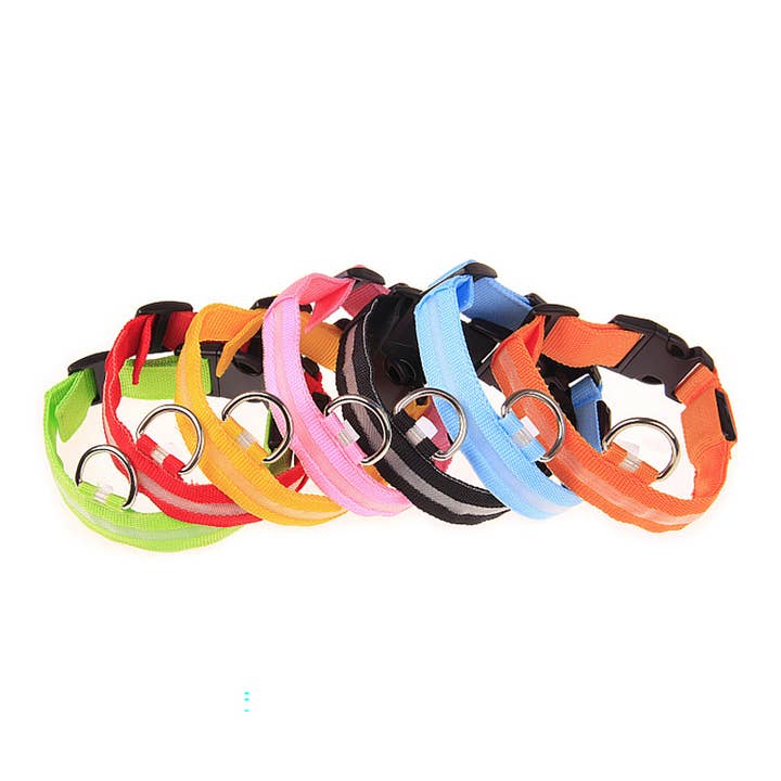 DIYSTORE - Wholesale Pet Collar - Dog - Pet Dogs Adjustable Luminous Collar - Striped Glow-in-the-Dark Collar For Night Safety - For Small & Medium Dogs - Suitable for Night Walking - Perfect Gift for Dog Owners