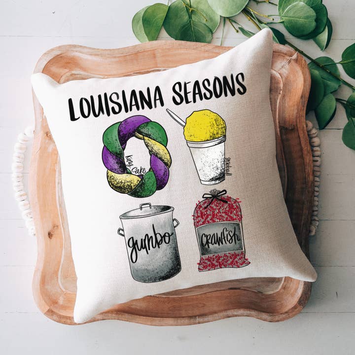 Coussin Louisiana Seasons {Snoball} pour la vente par Pelican Provision Co.