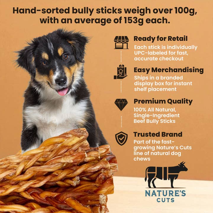 Mighty Chewz - Wholesale Pet Treats - Dog - 12" Monster Braided Bully Sticks Display Box (Case Price: $10.09/Stick)3