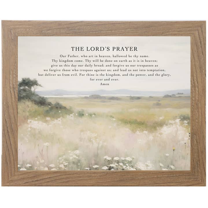 The Lord's Prayer Framed Christian Art Sign for wholesale by Summer Snow Art