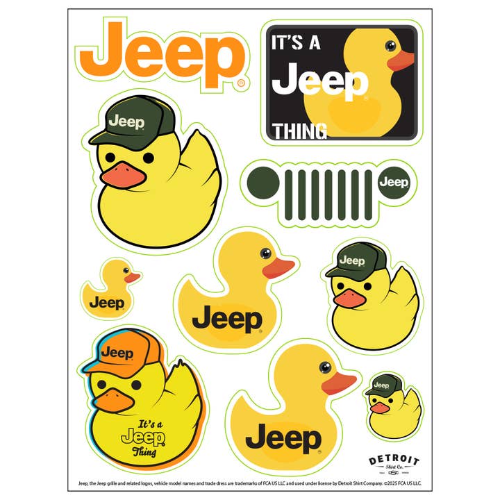 Sticker - Jeep® Duck - Sheet for wholesale by Detroit Shirt Co.