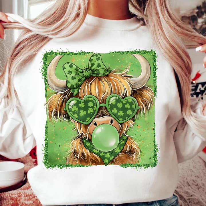 Highland Cow St. Patrick's Day Shirt, St Patricks Sweater for wholesale by DLT Ecommerce