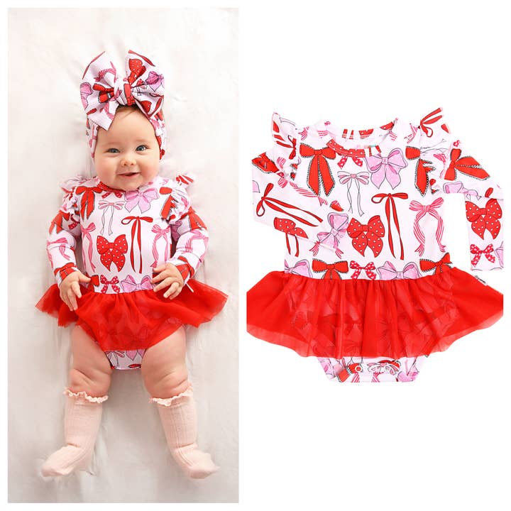 Rosalie TUTU Alla hjärtans dag Bambuklänning för bebisar för wholesale av Gigi and Max