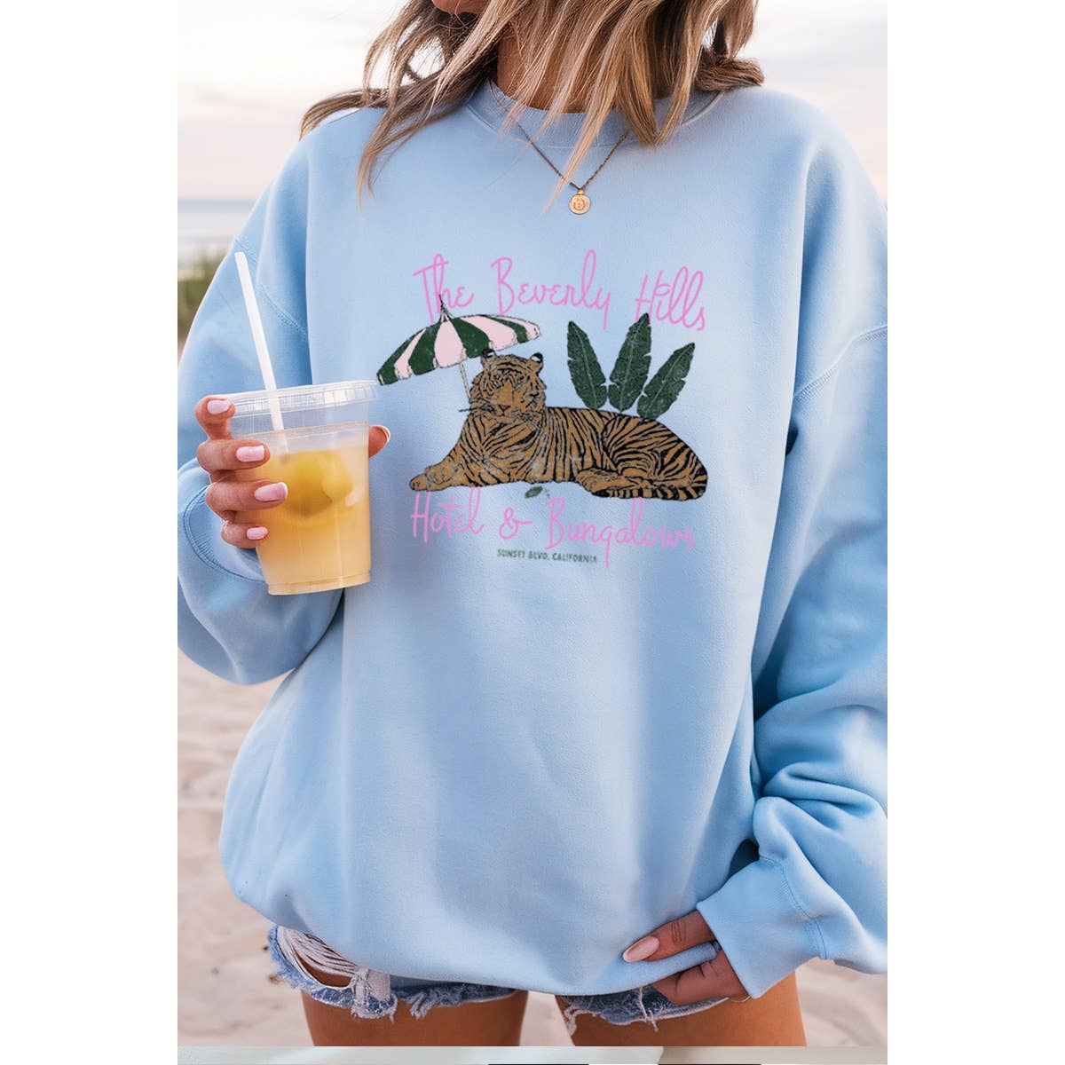 Illustrated Society - Wholesale Graphic Sweatshirt - Unisex - BEVERLY HILLS HOTEL VINTAGE GRAPHIC SWEATSHIRTS3